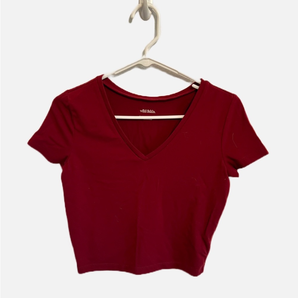 Maroon red crop top